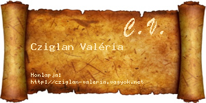 Cziglan Valéria névjegykártya